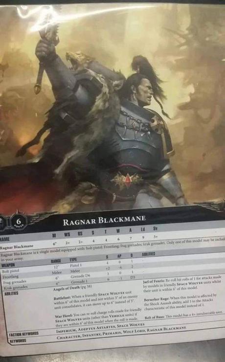Filtrado el perfil de Ragnar Blackmane Primaris