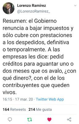 Lorenzo Ramírez y Roberto Centeno valoran el impacto económico del coronavirus. Facebook les censura.