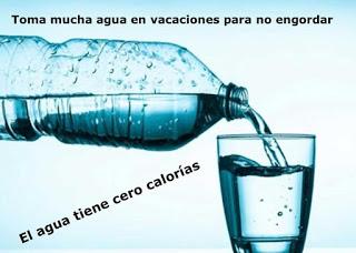 Tomar agua para no engordar en vacaciones