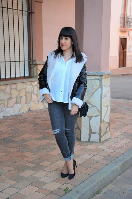 SHEIN Spring Collection |  Biker negra con forro de lana