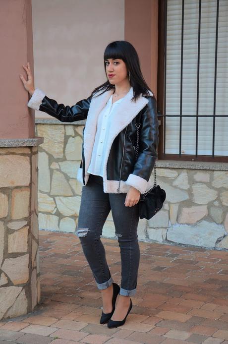 SHEIN Spring Collection |  Biker negra con forro de lana