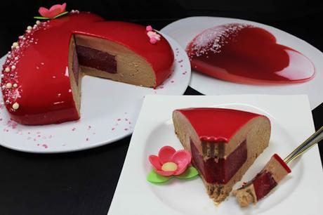 Mousse de chocolate y glaseado espejo 