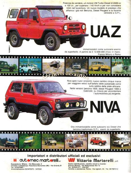 Lada Niva y UAZ 469 en Italia