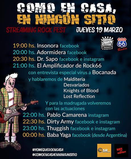 COMO EN CASA, EN NINGÚN SITIO: STREAMING ROCK FEST