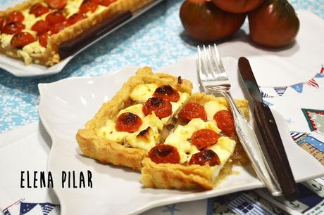 Tartaleta de tomatitos cherry y cebolleta caramelizada