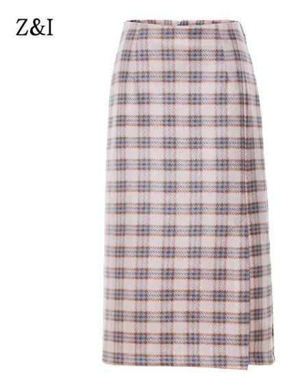 Falda De Cuadros Naranja