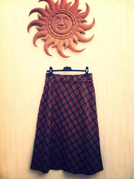 Falda De Cuadros Naranja