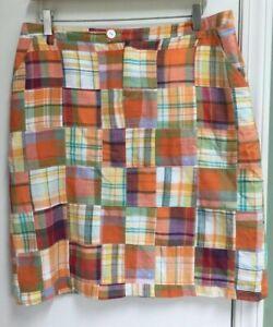Falda De Cuadros Naranja