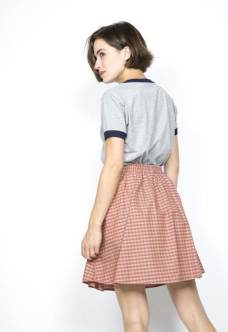 Falda De Cuadros Naranja