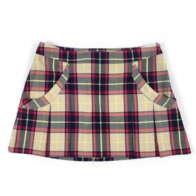 Falda De Cuadros Naranja