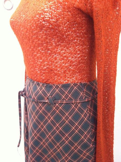 Falda De Cuadros Naranja