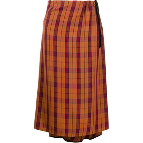 Falda De Cuadros Naranja