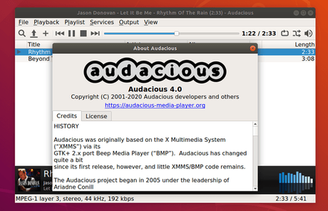 El reproductor de audio Audacious 4.0 lanzado ahora con Qt5