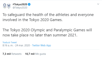 JJOO Tokyo 2020 postergados para el 2021