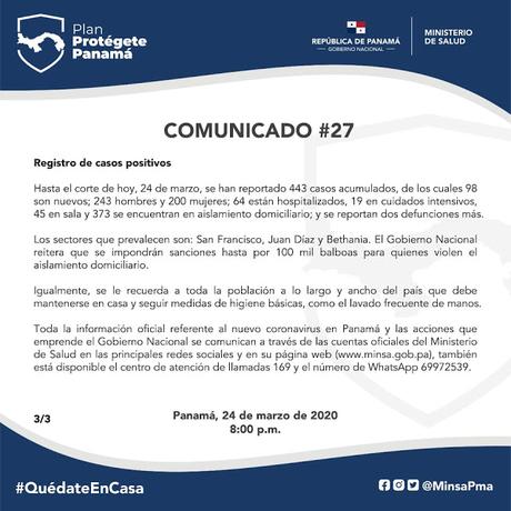 Comunicado 27 Gobierno anuncia cuarentena obligatoria