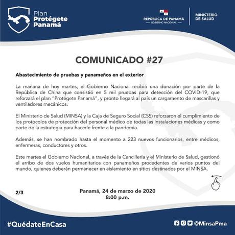 Comunicado 27 Gobierno anuncia cuarentena obligatoria