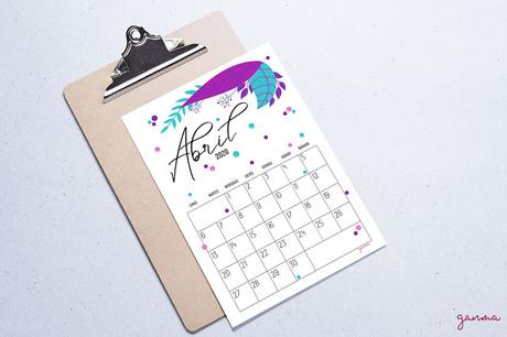 freebie: calendario Abril 2020