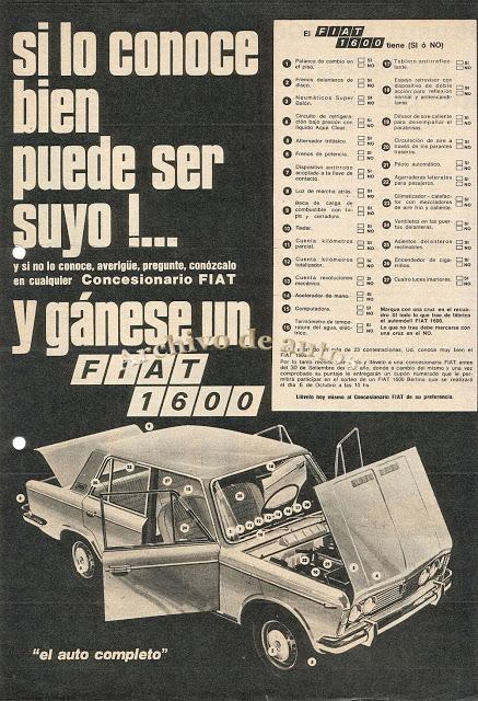 Sorteo de un Fiat 1600