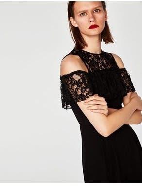 Peto Falda Negro Zara