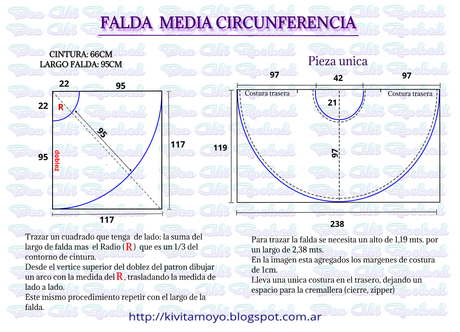 Falda Semi Campana Patron