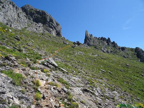 RUTA por la ARISTA del CIRBANAL desde CALDAS DE LUNA, León Camino hacia la Peña de la Genestosa