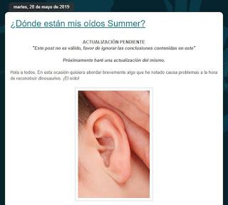 Corrigendum: la posición del oído de los dinosaurios (no avianos)