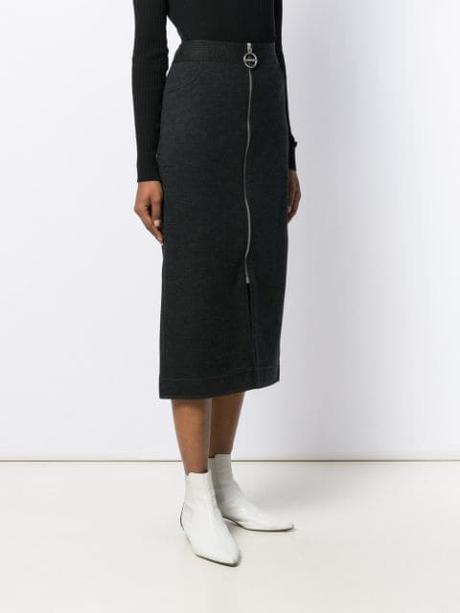 Falda Recta Con Botones Al Frente