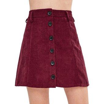 Falda Recta Con Botones Al Frente