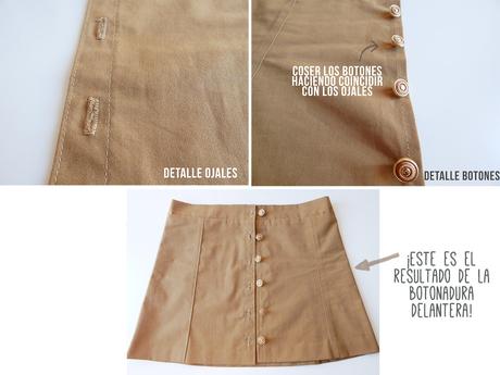 Falda Recta Con Botones Al Frente