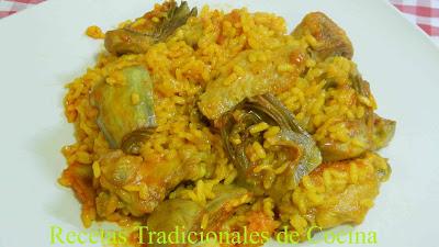 Receta fácil de arroz con alcachofas y pollo