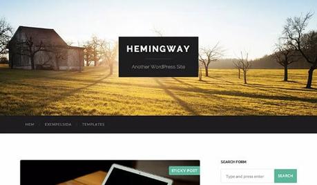 12 Fantásticas plantillas de WordPress para bloggers serios Hemingway