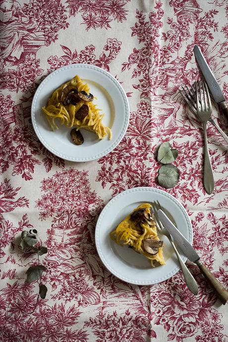 FRITTATA DE SPAGHETTI Y SETAS