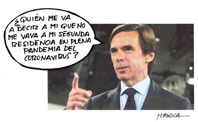 The New York Times’ pone a Aznar como ejemplo de “rico irresponsable por irse a Marbella en plena emergencia”.