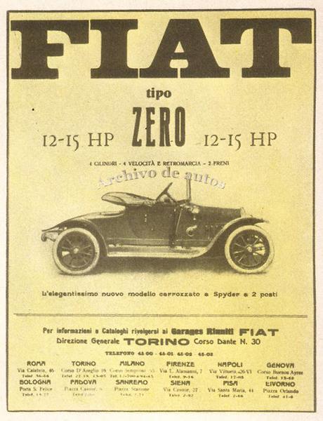 Fiat Zero del año 1912