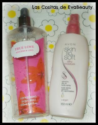 spray corporal y aceite corporal avon