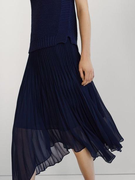 Falda Plisada Blanca Massimo Dutti