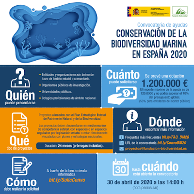 Convocatoria de ayudas: Conservación de la biodiversidad marina en España 2020