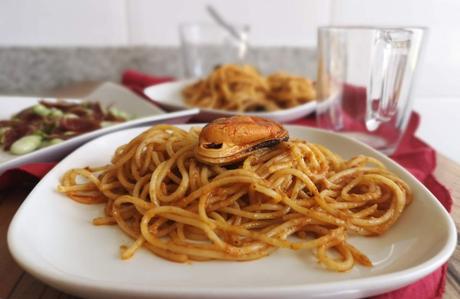 pasta con mejillones en lata