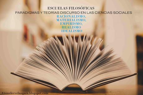 ESCUELAS FILOSÓFICAS PARADIGMAS Y TEORÍAS DISCURSO EN LAS CIENCIAS SOCIALES | RACIONALISMO, MATERIALISMO, EMPIRISMO, REALISMO E IDEALISMO ESCUELAS FILOSÓFICAS PARADIGMAS Y TEORÍAS DISCURSO EN LAS CIENCIAS SOCIALES | RACIONALISMO, MATERIALISMO, EMPIRISMO, REALISMO E IDEALISMO