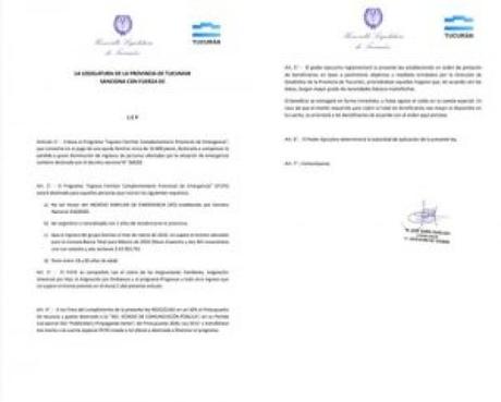 El legislador Canelada propone una ayuda familiar provincial de 10 mil pesos