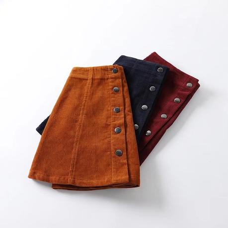 Falda Negra Corta De Pana