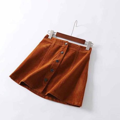 Falda Negra Corta De Pana