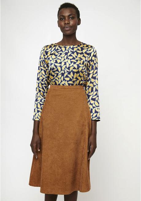 Falda Negra Corta De Pana