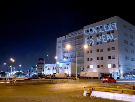 Proyectan mensaje en el Hospital Central “Cuida a tu familia”