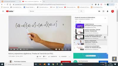 Videos para preparar Prueba de Transición de Matemáticas (ex-PSU).