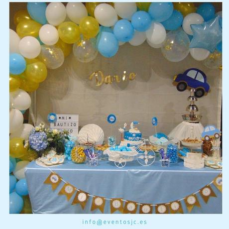 Decoración de Bautizo en tonos azules Decoración de Bautizo en tonos azules