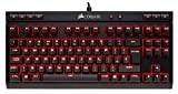 Corsair K63 - Teclado mecánico Gaming (Cherry MX Red, retroiluminación LED roja, QWERTY Español), Negro