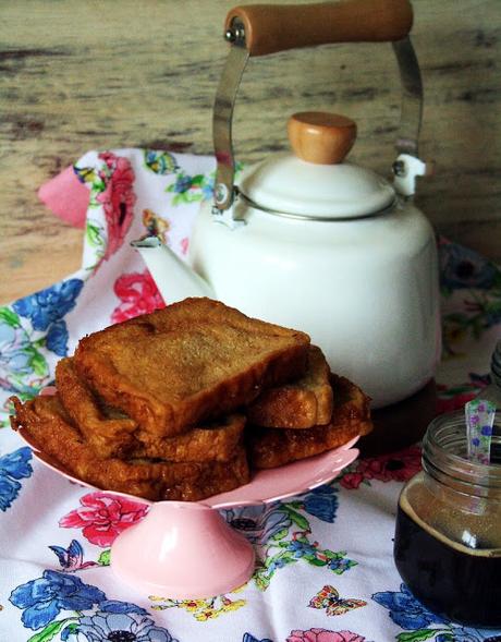 Torrijas de licor de café y chocolate