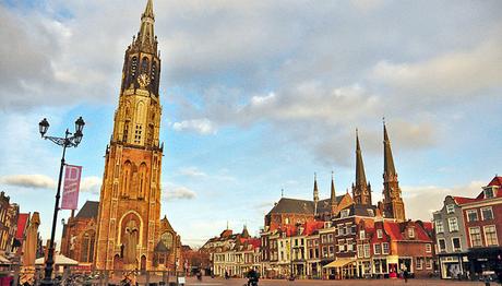 Ciudad de Delft en invierno