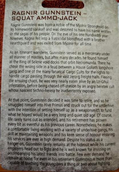 El trasfondo de Ragnir Gunnstein (Necromunda)